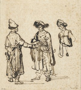 Tres orientales conversando, c.1645 de Rembrandt van Rijn